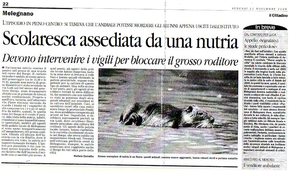 img104 scolaresca assediata da una nutria